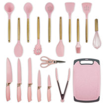 Pink spatulas deals cooking utensils